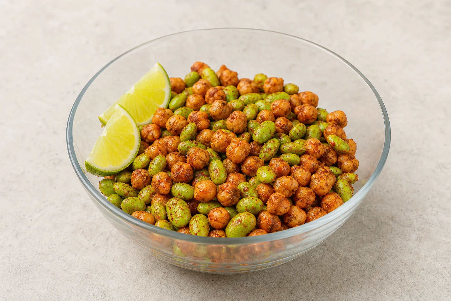 Spicy edamame and chickpea mix
