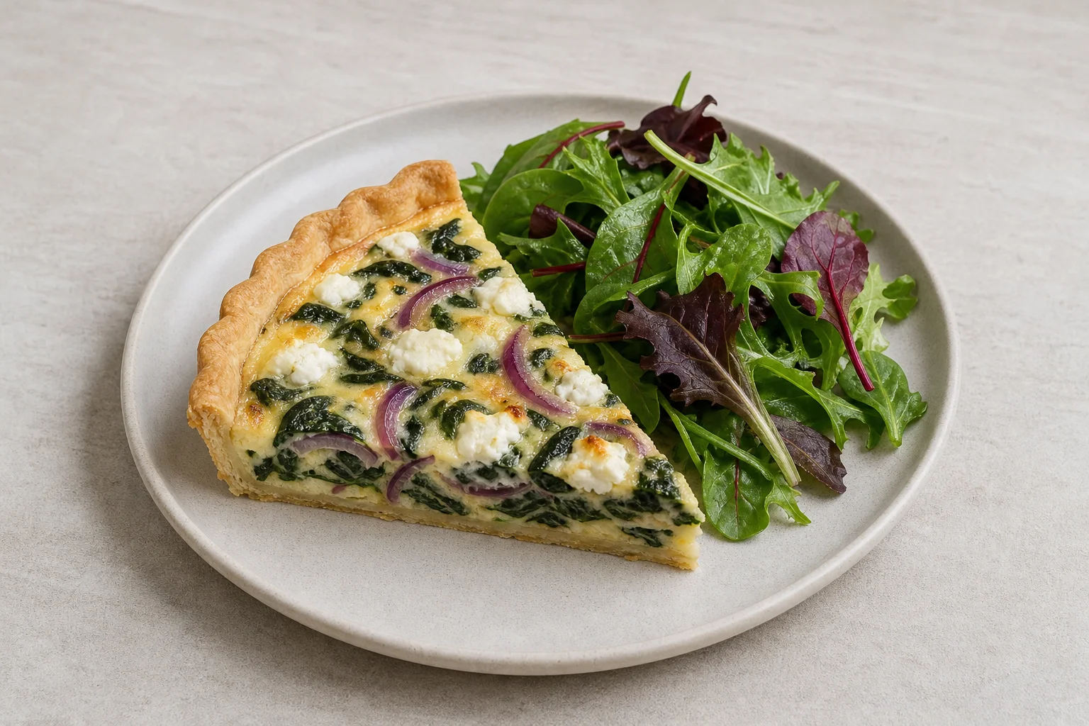Spinach and goat's cheese quiche