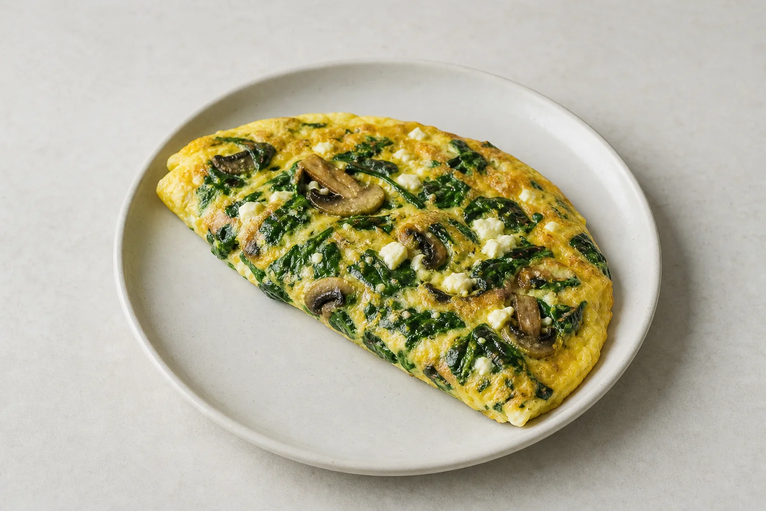 Spinach and mushroom omelette