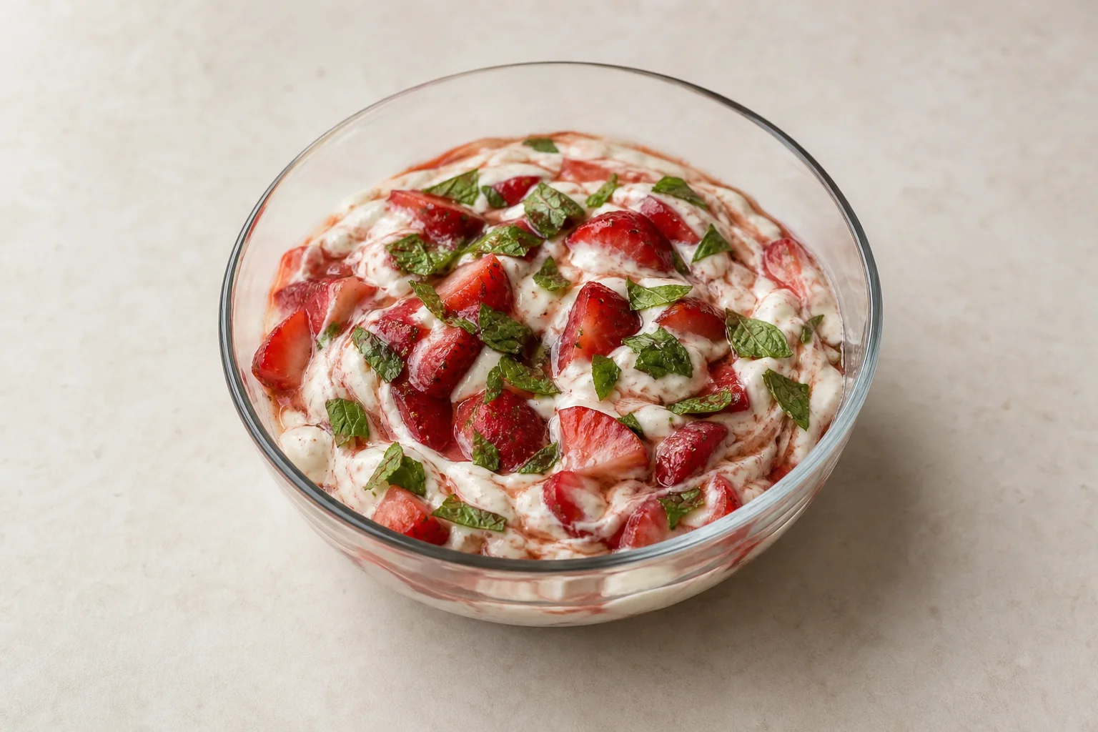Strawberries with balsamic and mint