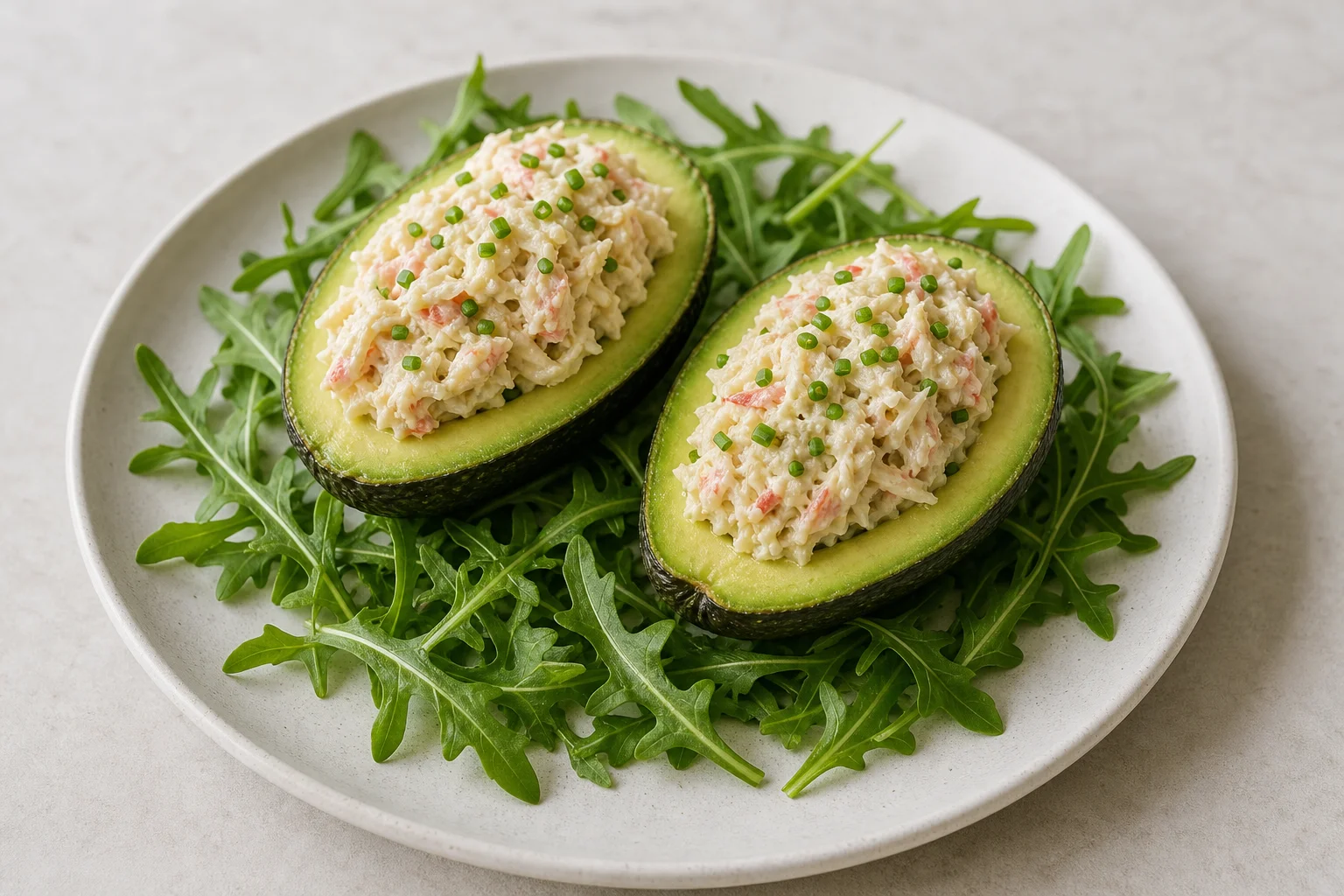 Stuffed avocados with crab