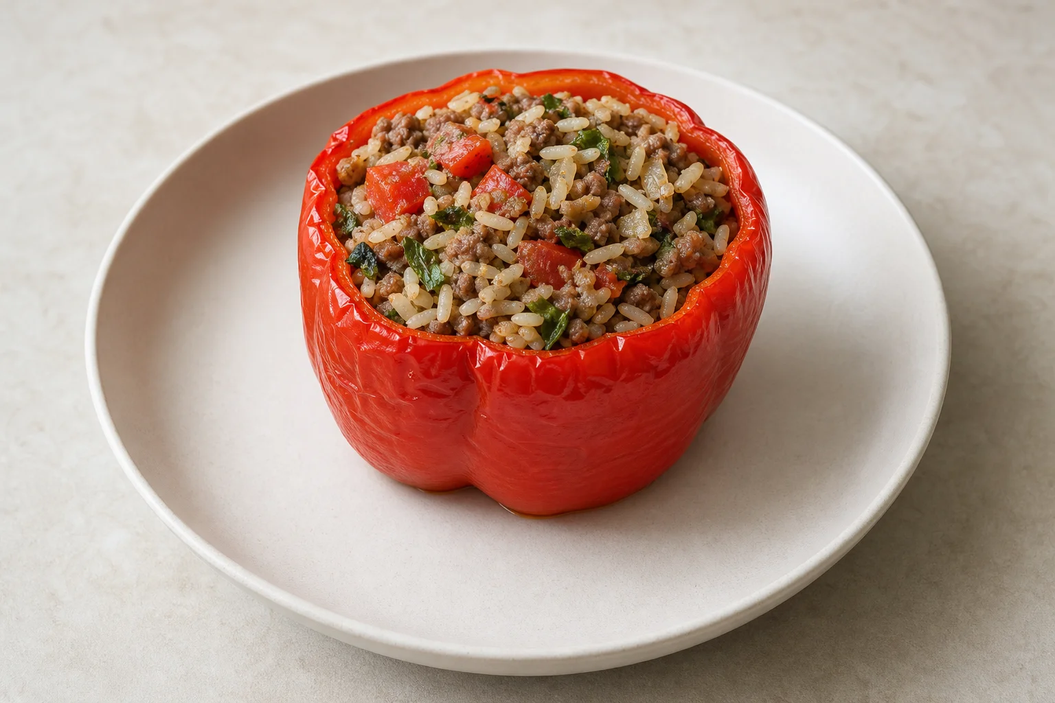 Stuffed peppers with lamb and rice
