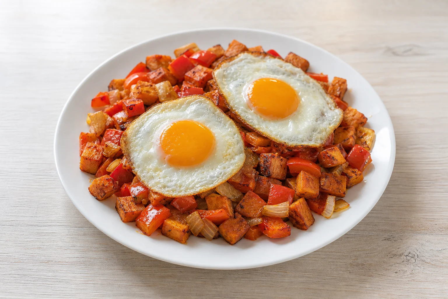 Sweet potato hash with eggs