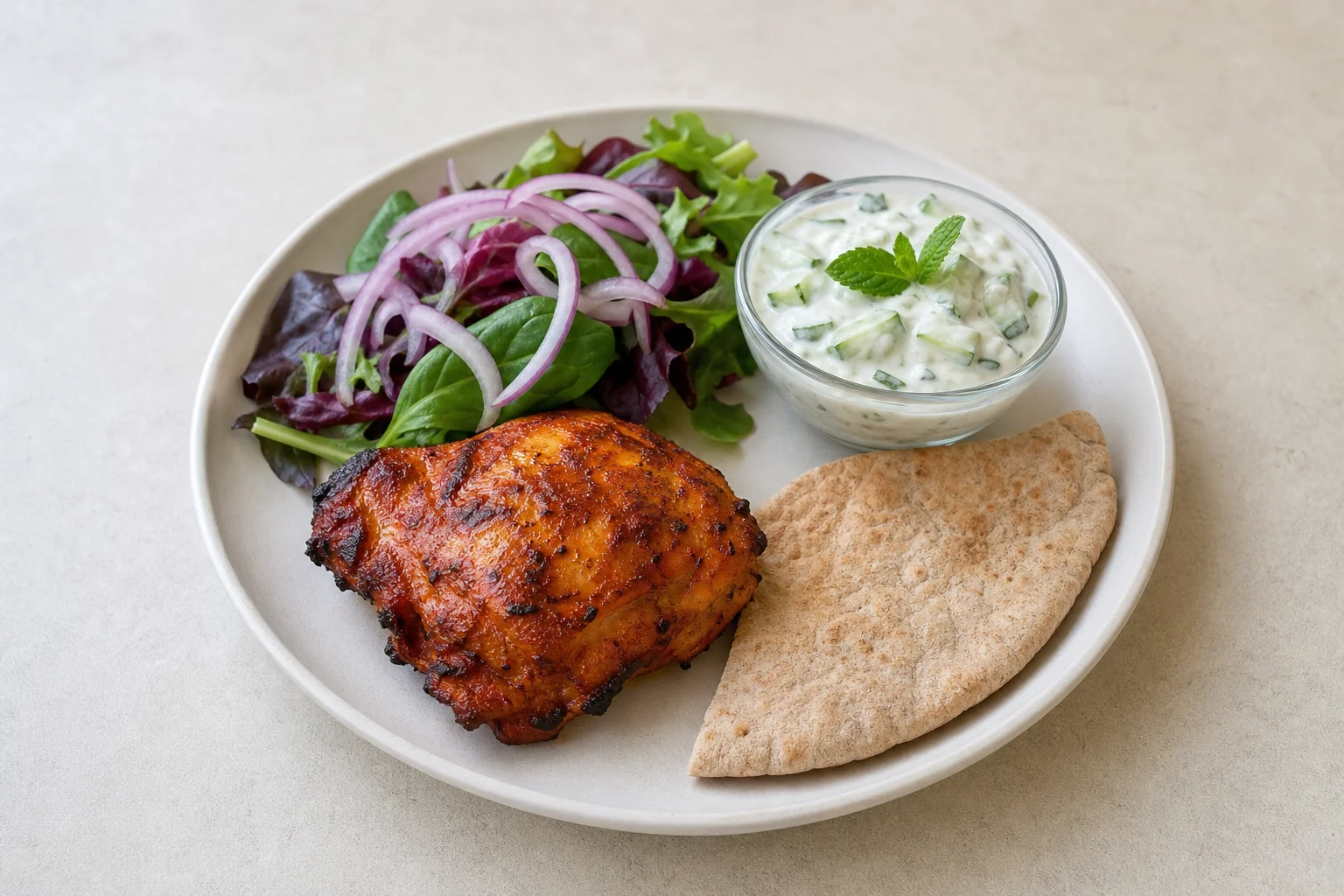 Tandoori chicken with raita