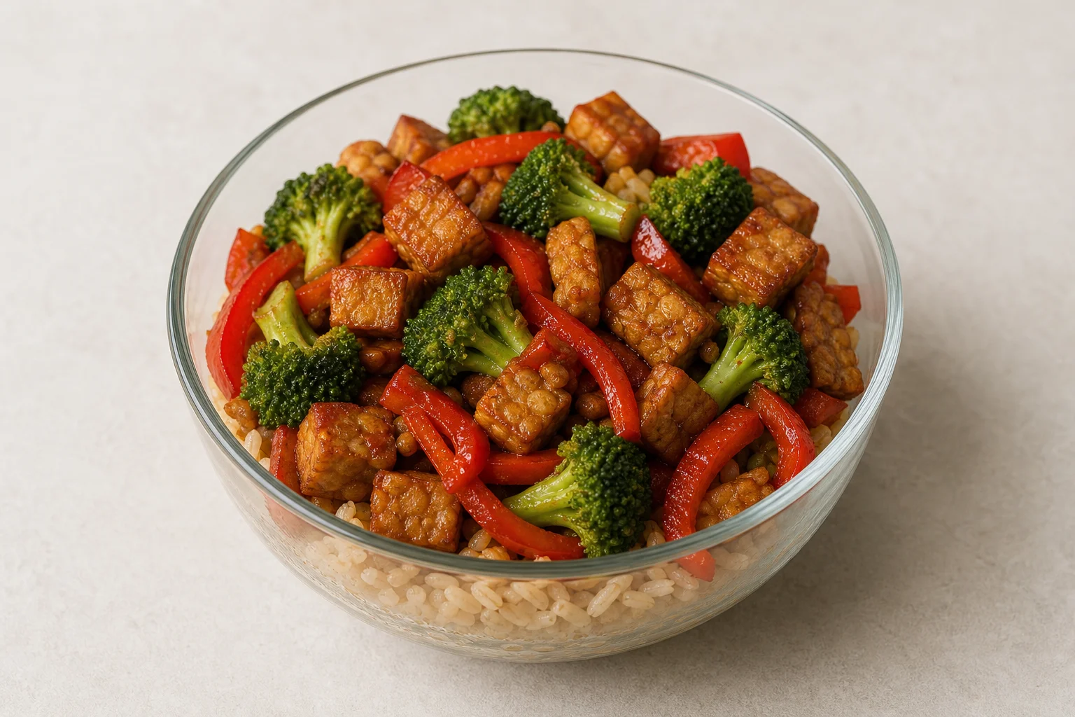 Tempeh and vegetable stir-fry