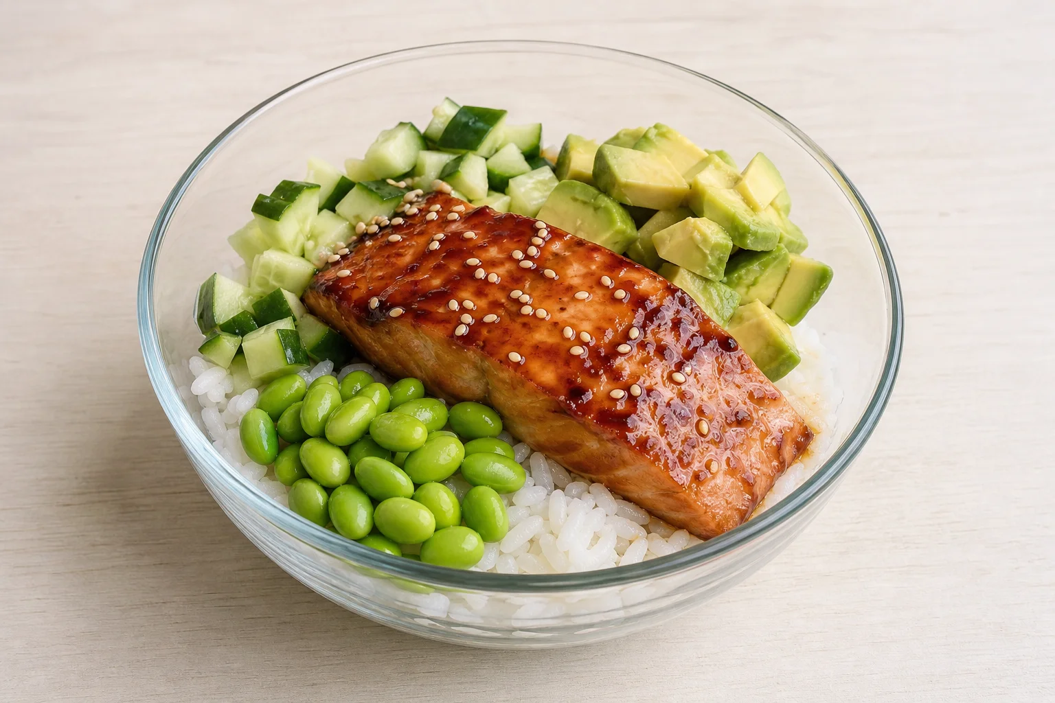 Teriyaki salmon rice bowl