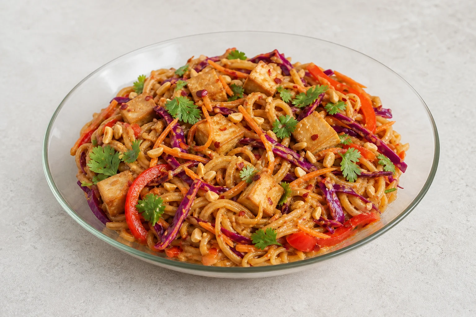 Thai peanut noodles with tofu