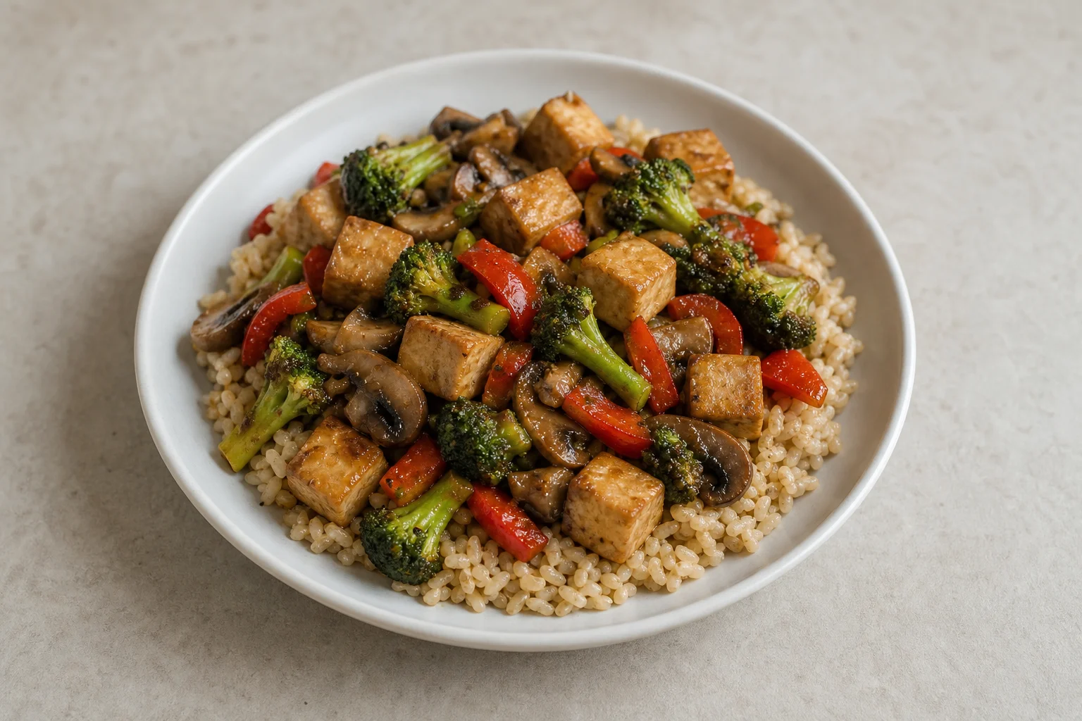 Tofu and vegetable stir-fry