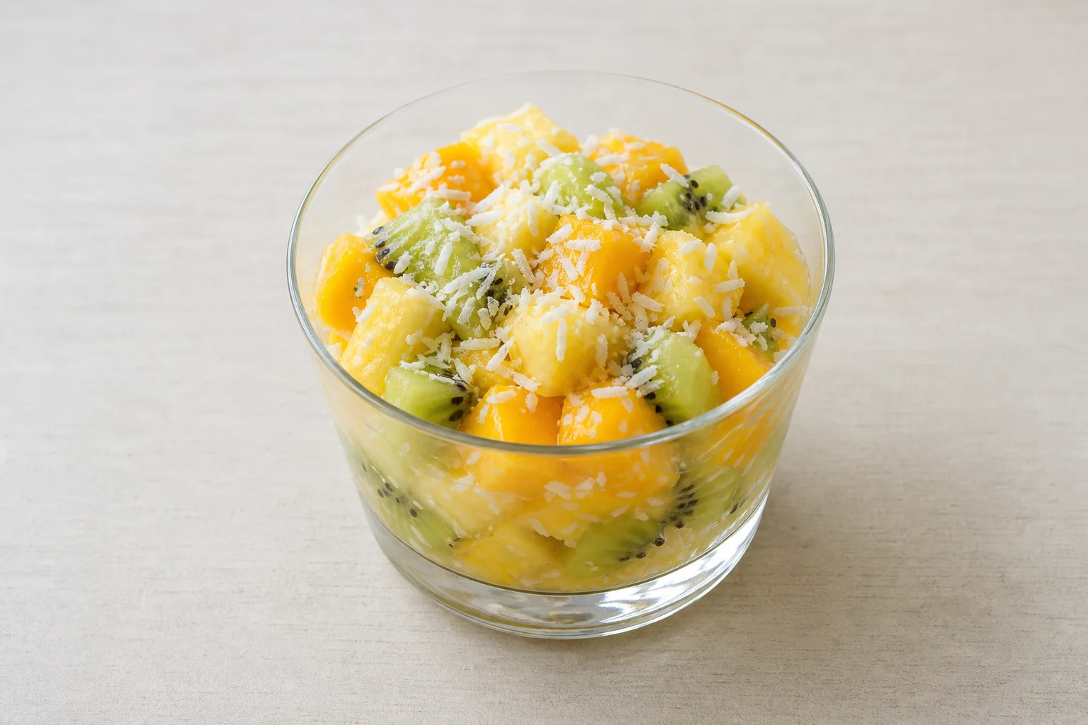 Tropical fruit pots with coconut