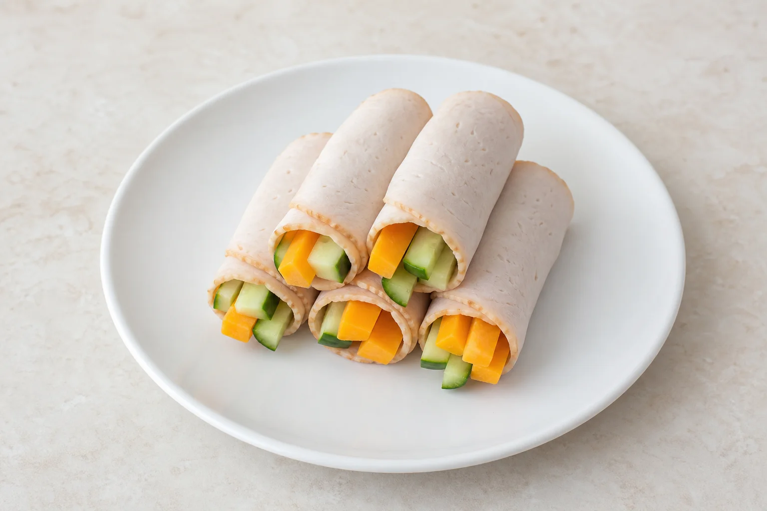 Turkey and cheese roll-ups