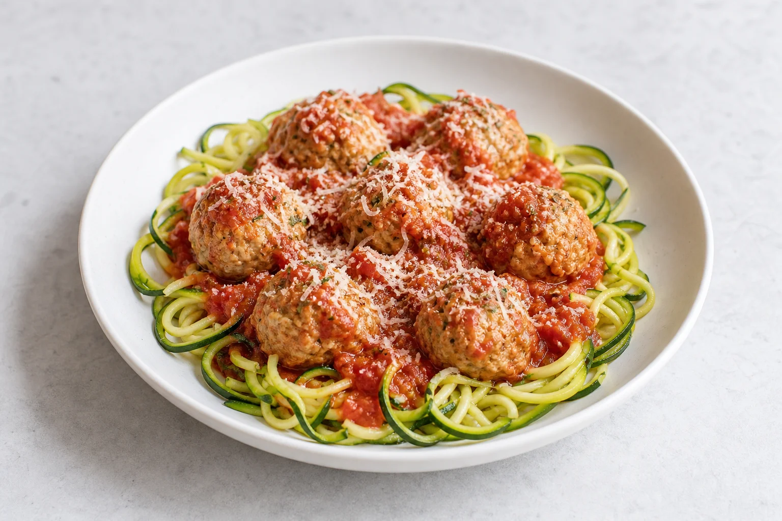 Turkey meatballs with courgetti
