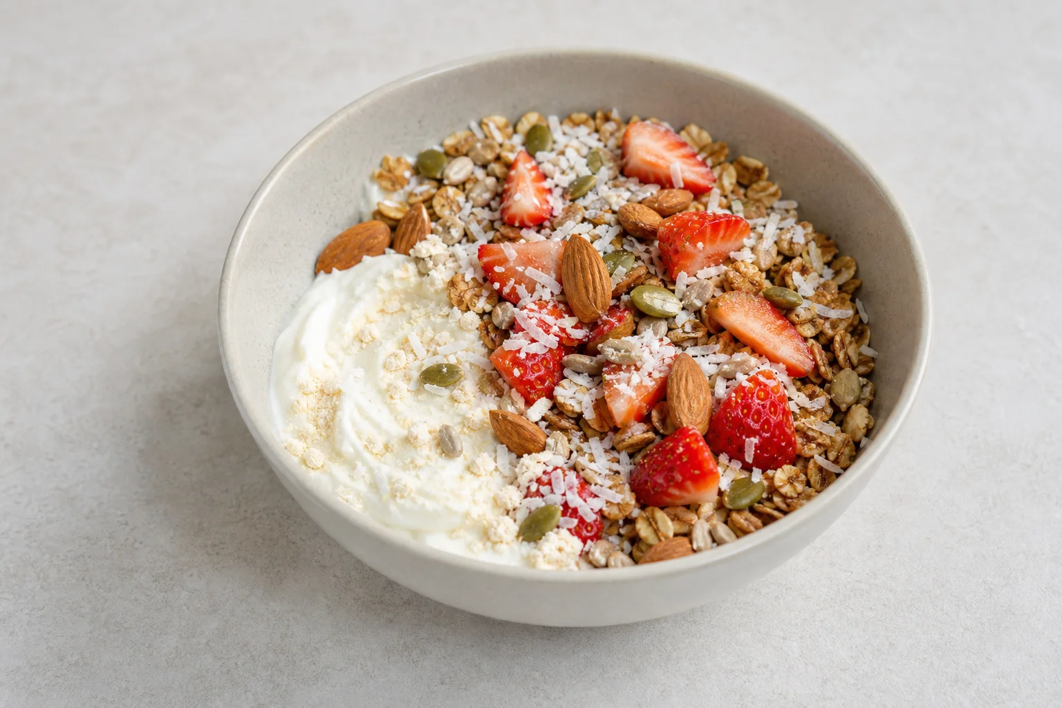 Vanilla protein yogurt bowl