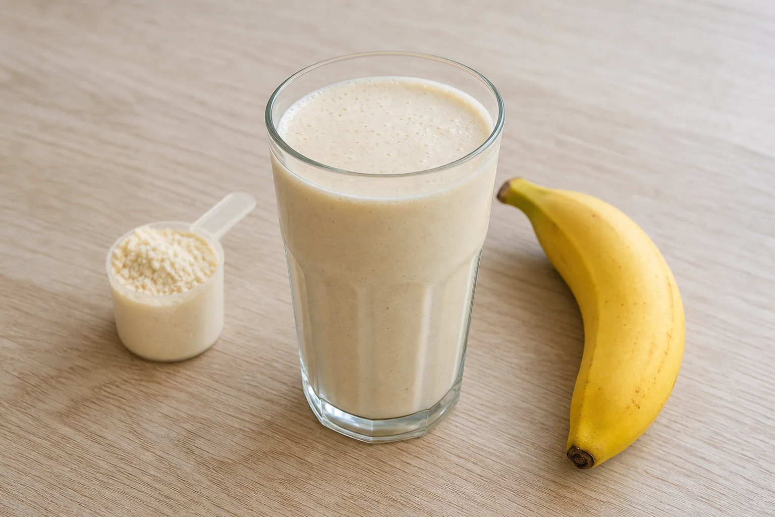 Whey protein shake with banana